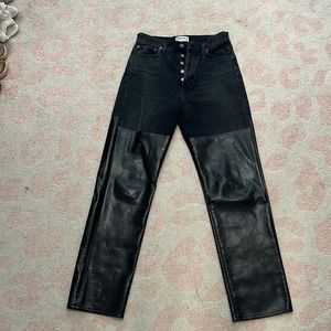 Agolde leather/jean material
